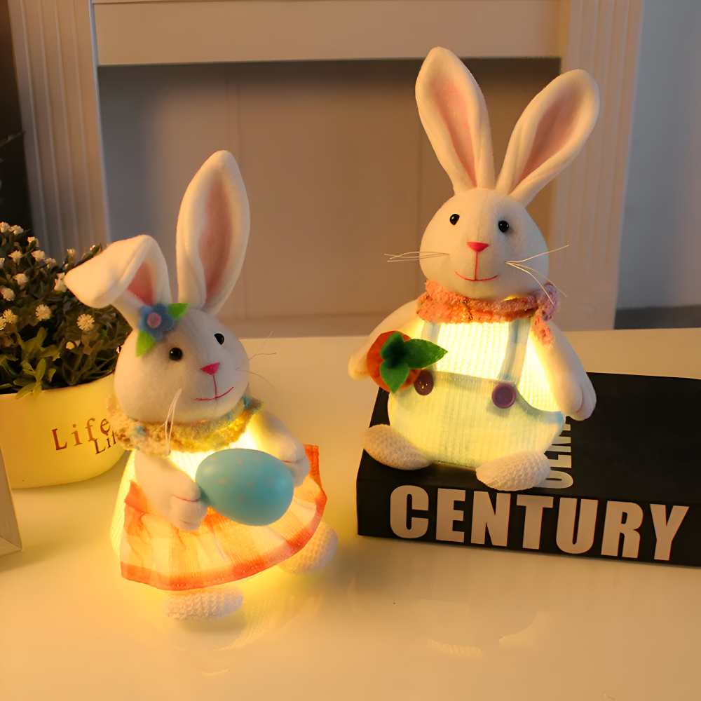 SoftiGlow - LED Osterhase Gnom aus Plüsch