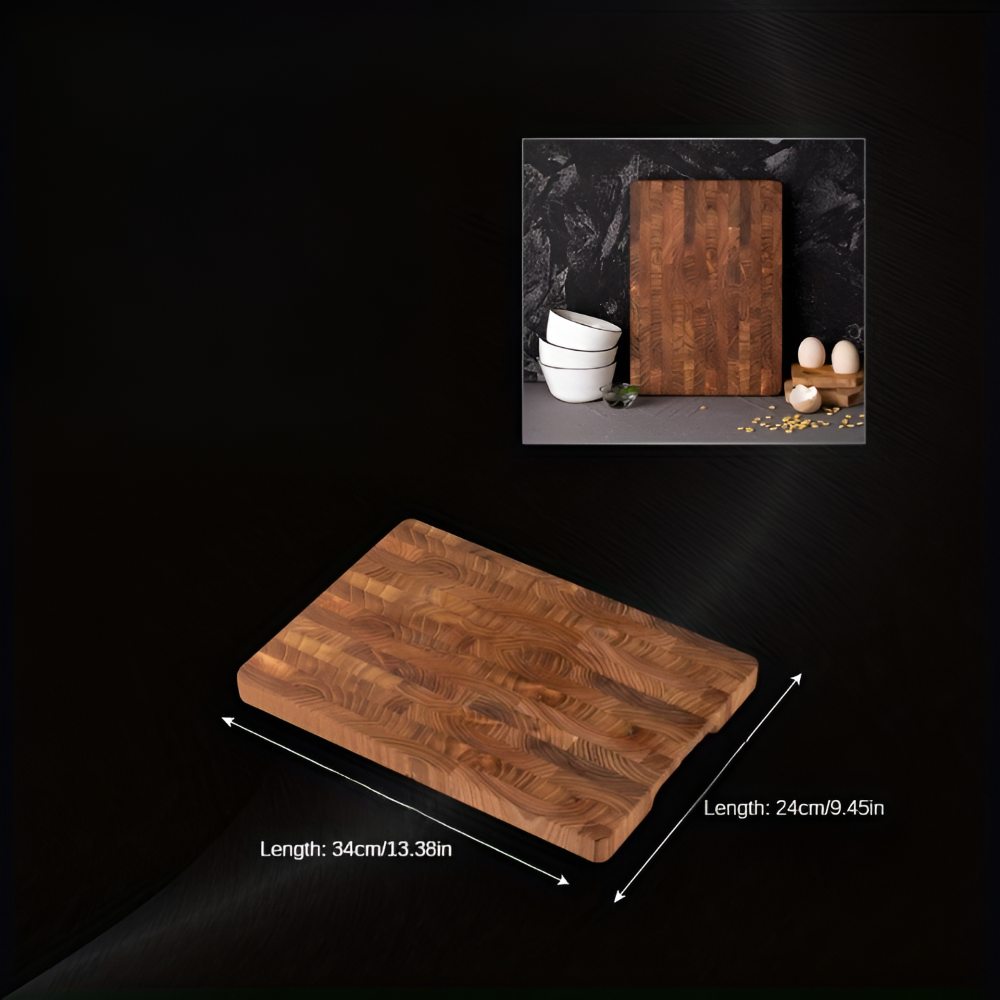 Teakholz - Schneidebrett 34x24x2,5 cm mit Griff