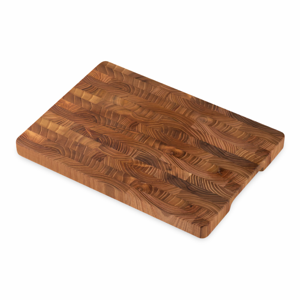 Teakholz - Schneidebrett 34x24x2,5 cm mit Griff