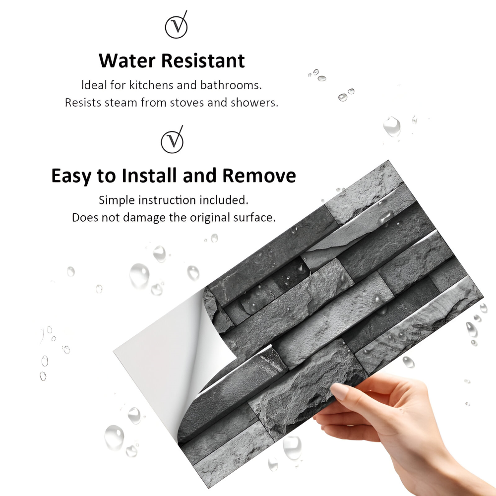 StickTile Wandpaneele - 7/14/21 Stück Selbstklebende, Wasserfeste Marmorfliesen Wanddekoration