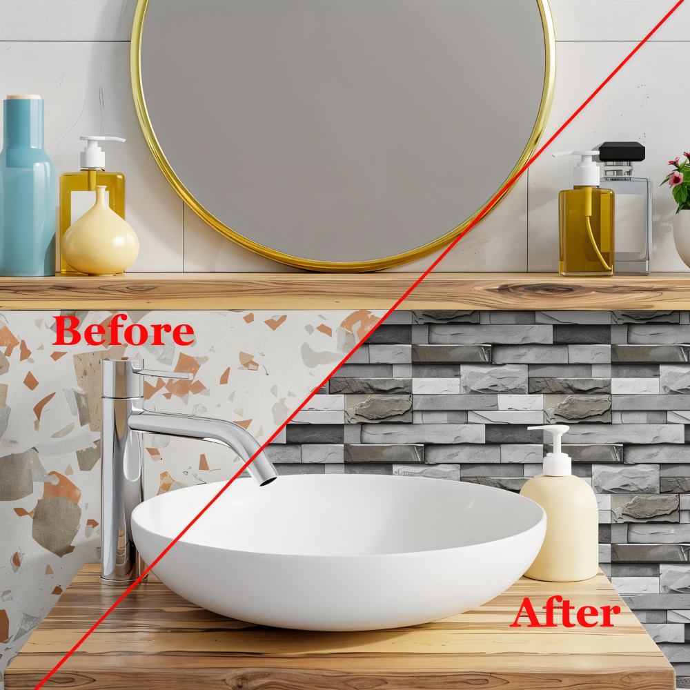 StickTile Wandpaneele - 7/14/21 Stück Selbstklebende, Wasserfeste Marmorfliesen Wanddekoration