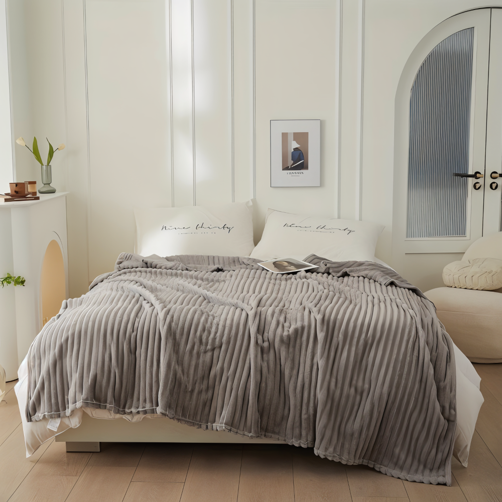 StripyLux Plaid - Weich, Atmungsaktive Gerippte Fleece Blanket - Dicke Plüsch Throw Blanket