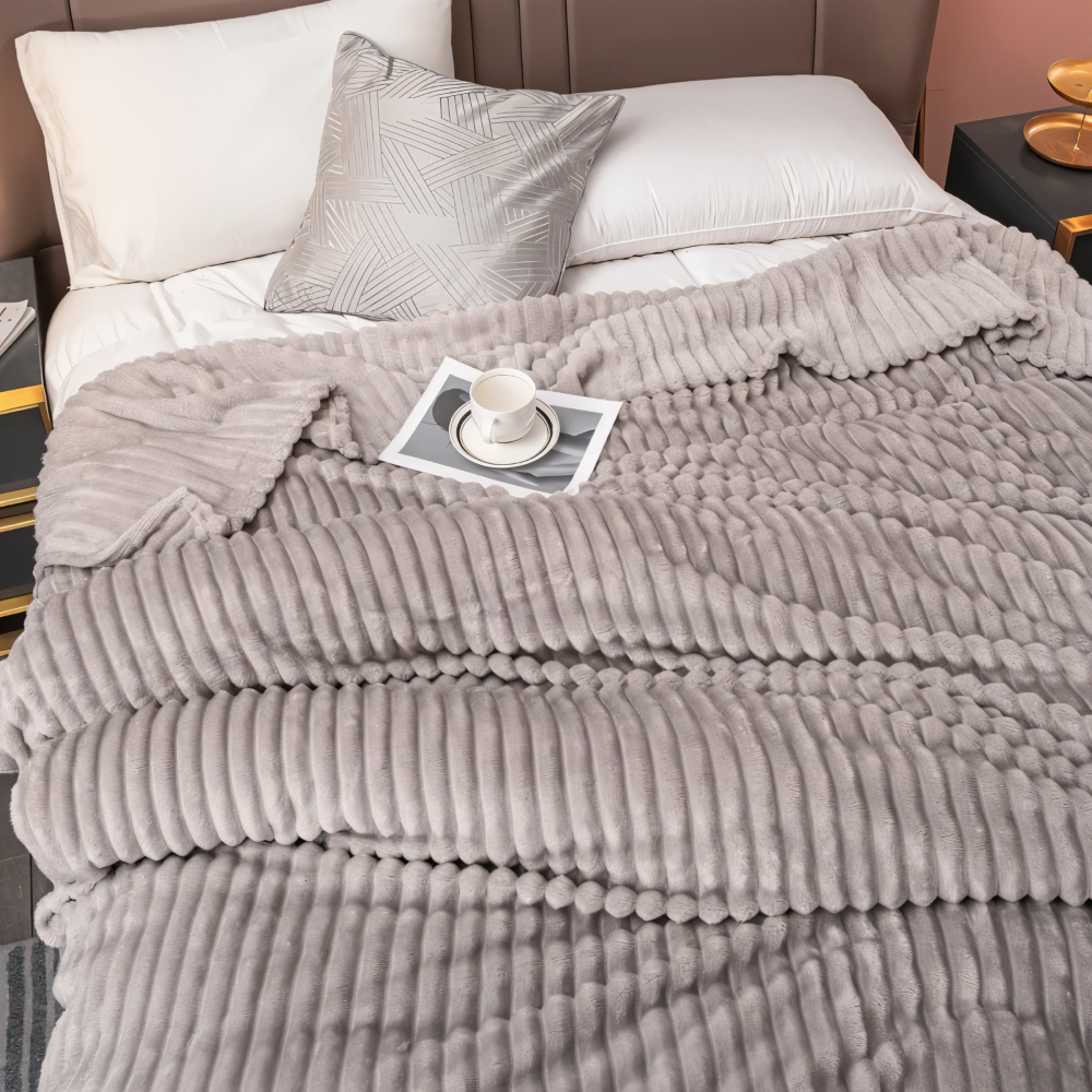 StripyLux Plaid - Weich, Atmungsaktive Gerippte Fleece Blanket - Dicke Plüsch Throw Blanket