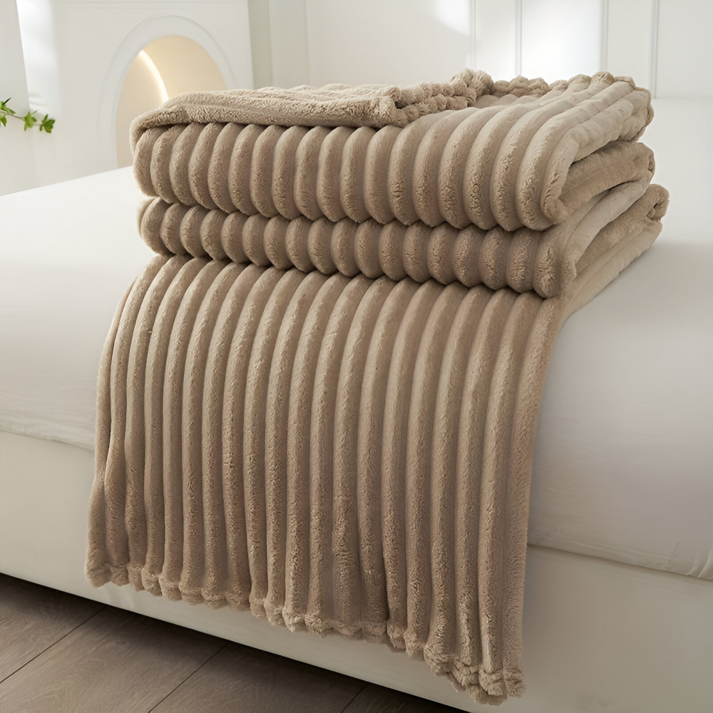 StripyLux Plaid - Weich, Atmungsaktive Gerippte Fleece Blanket - Dicke Plüsch Throw Blanket