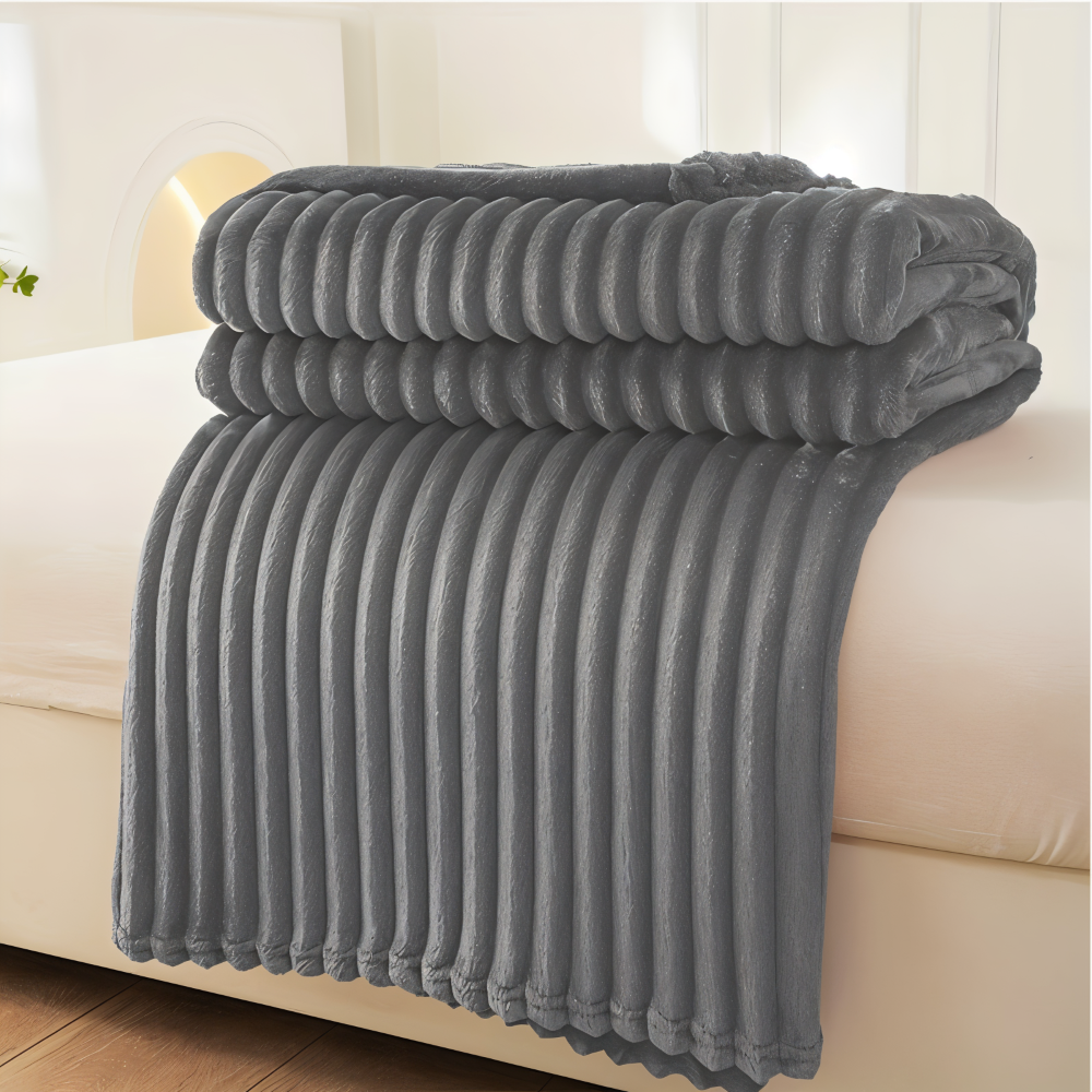 StripyLux Plaid - Weich, Atmungsaktive Gerippte Fleece Blanket - Dicke Plüsch Throw Blanket