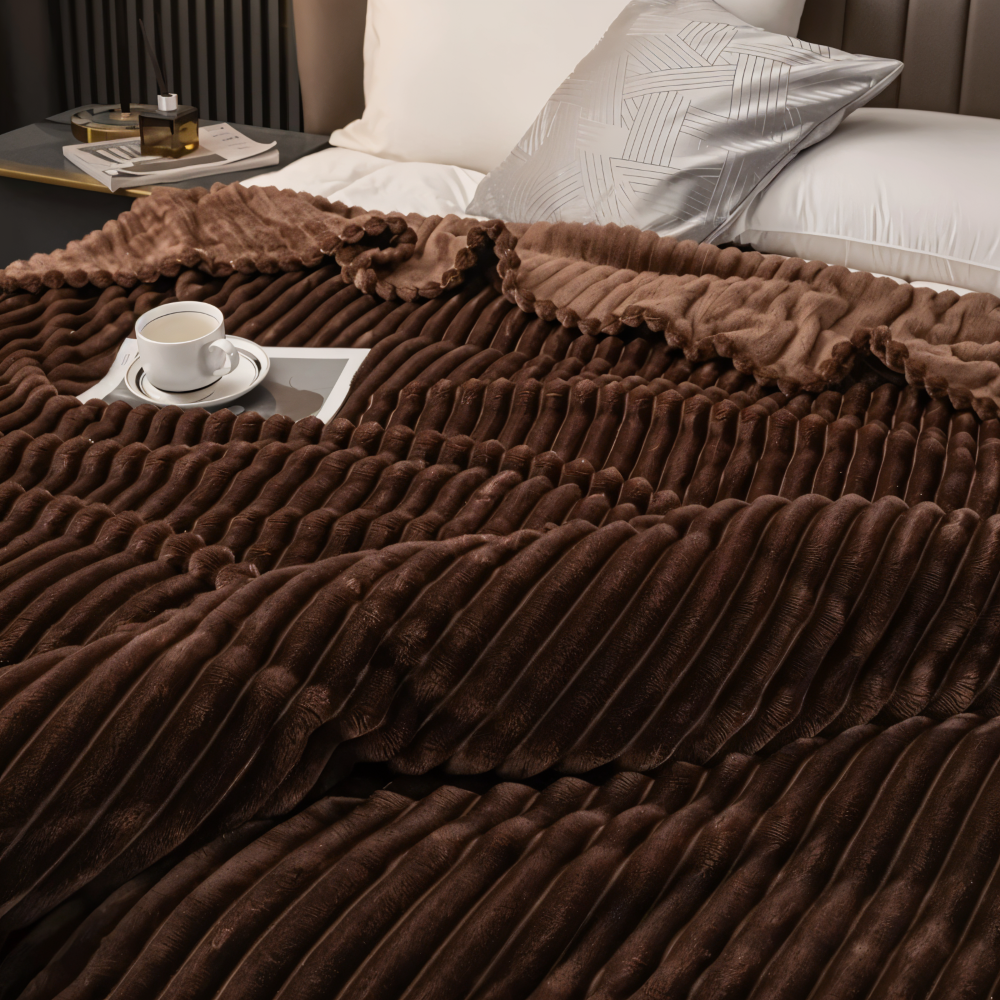 StripyLux Plaid - Weich, Atmungsaktive Gerippte Fleece Blanket - Dicke Plüsch Throw Blanket