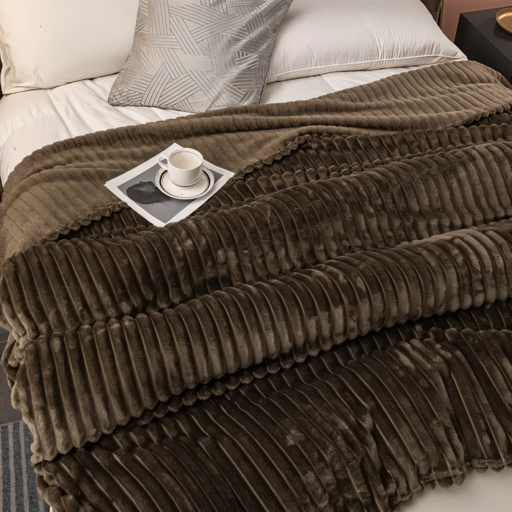 StripyLux Plaid - Weich, Atmungsaktive Gerippte Fleece Blanket - Dicke Plüsch Throw Blanket