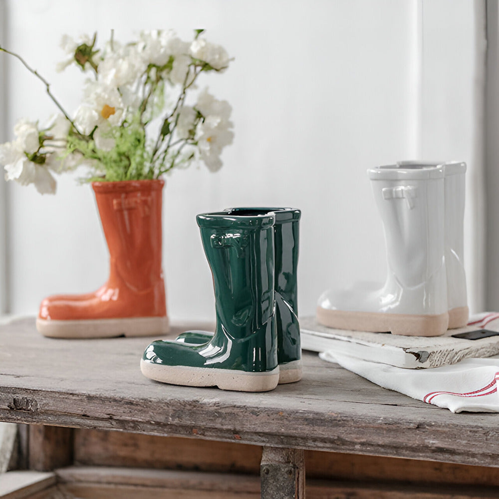 Keramikvase - Stiefel-Design