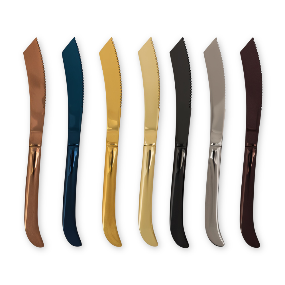 Gezacktes - Messer-Set Edelstahl beschichtet 4/6-tlg