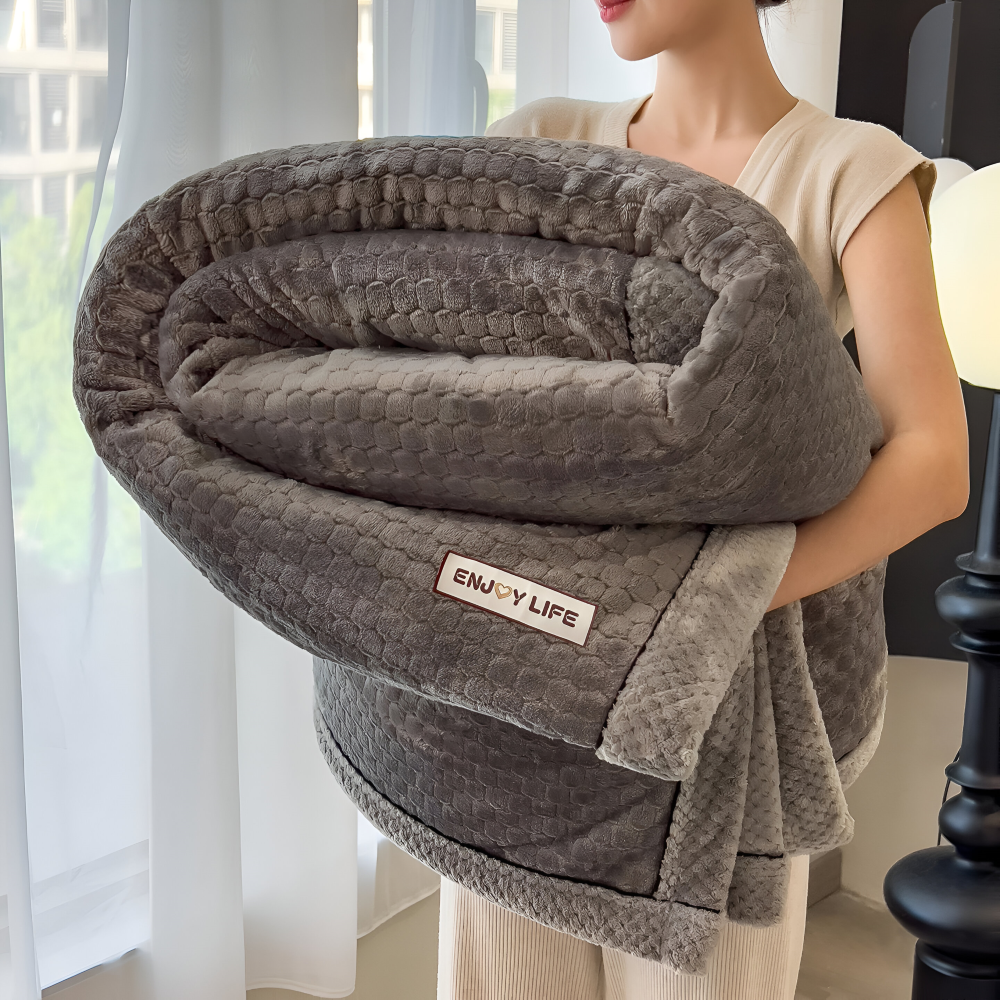 Plüsch - Kuscheldecke Patchwork aus Milchvelours