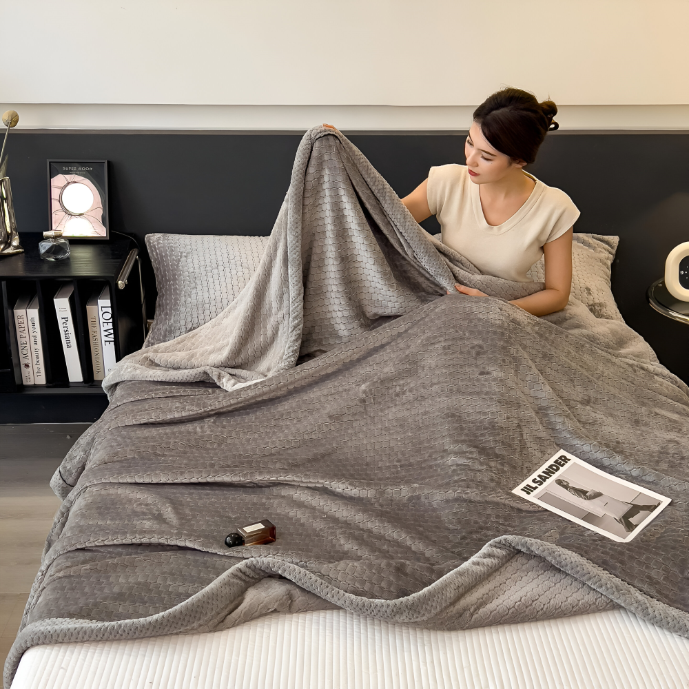 Plüsch - Kuscheldecke Patchwork aus Milchvelours