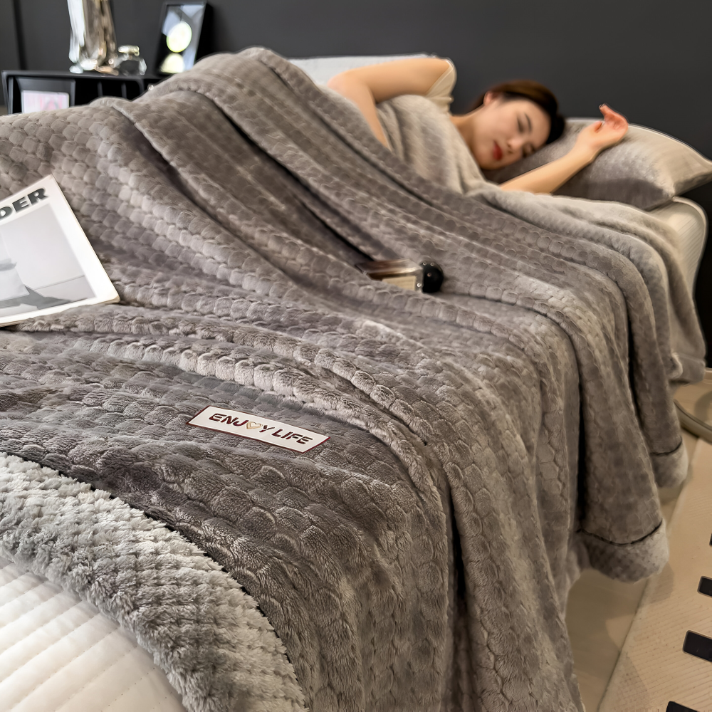 Plüsch - Kuscheldecke Patchwork aus Milchvelours