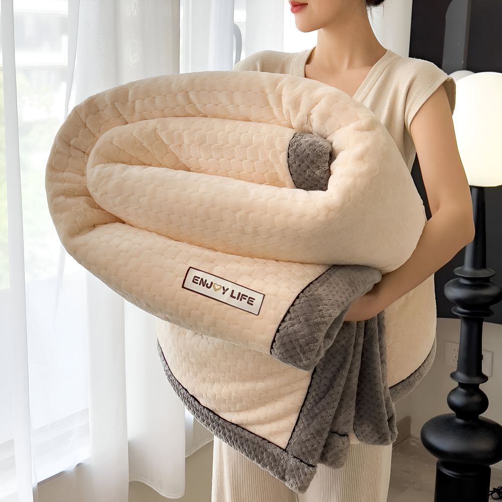 Plüsch - Kuscheldecke Patchwork aus Milchvelours