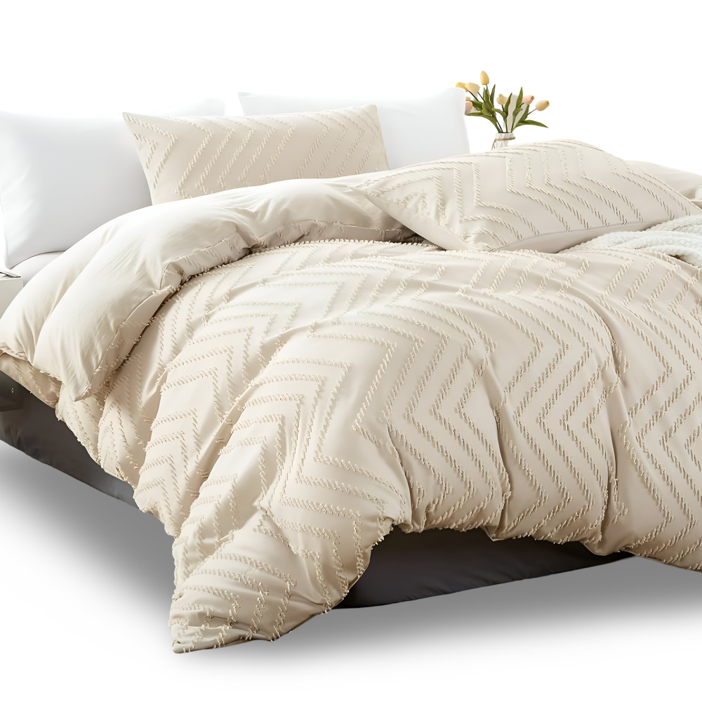 Sommer gestreifte Leinen Bettdecke - Seidig weich & waschbar für kühlen Komfort