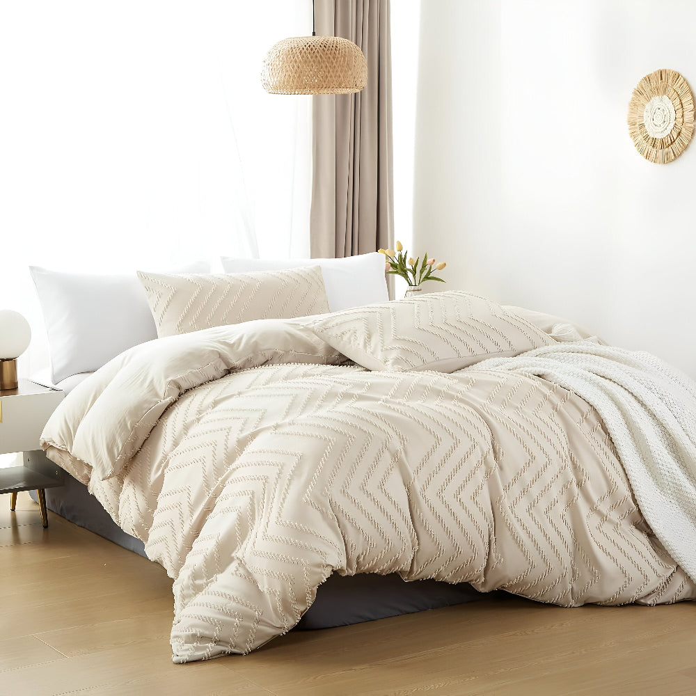 Sommer gestreifte Leinen Bettdecke - Seidig weich & waschbar für kühlen Komfort