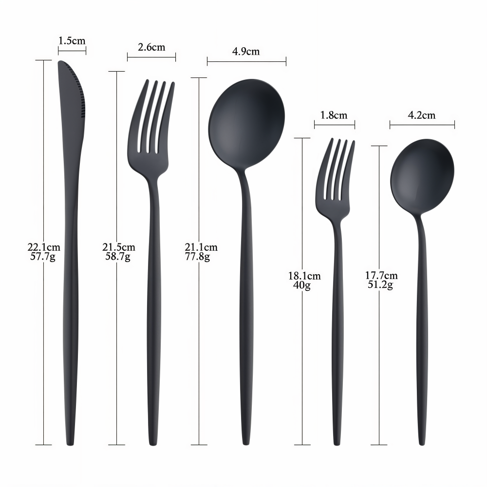 Besteckset - Edelstahl Besteckset 4-teilig extra dick