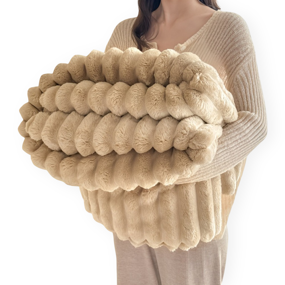 Fleece - Kuscheldecke gestreift aus Polyester
