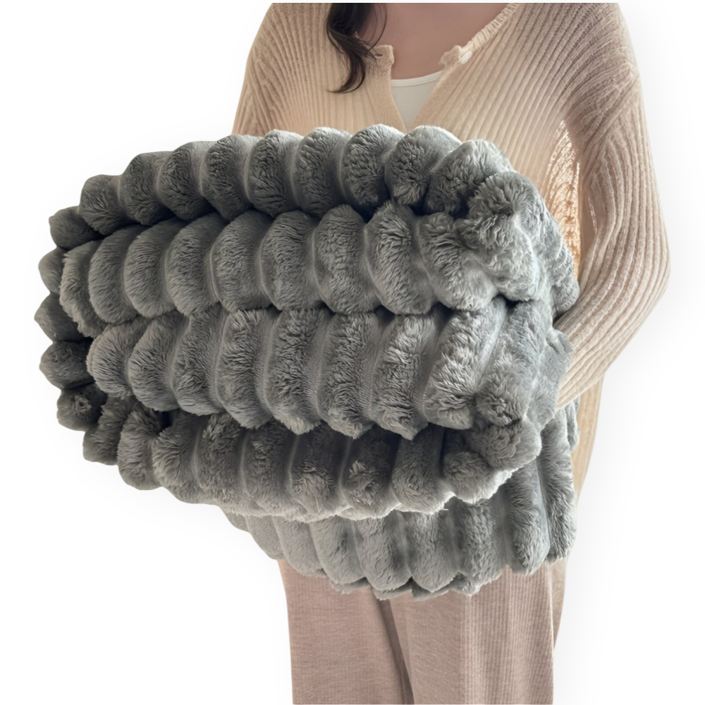 Fleece - Kuscheldecke gestreift aus Polyester