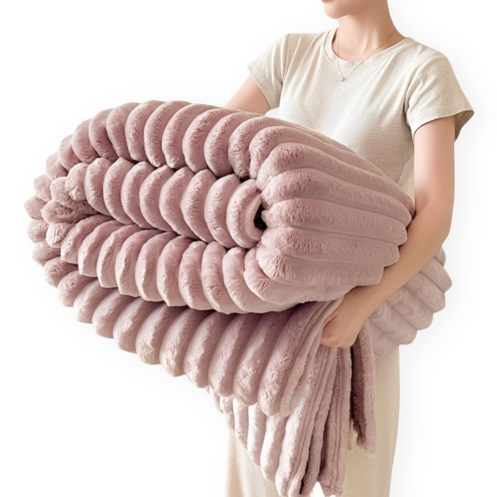Fleece - Kuscheldecke gestreift aus Polyester