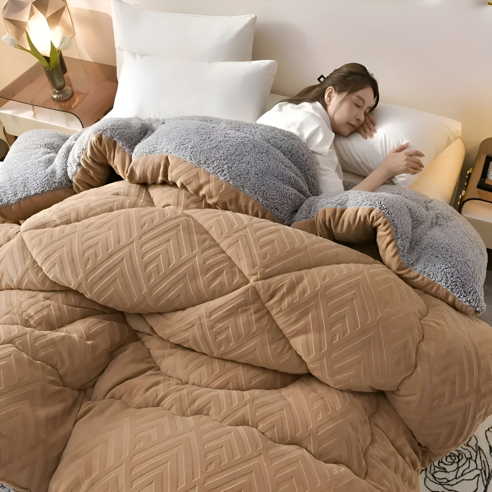 Ultra Fluff Bettdecke - Maschinenwaschbar Doppelseitige Plüschbettdecke für alle Jahreszeiten - Stylische Fleece Bettdecke
