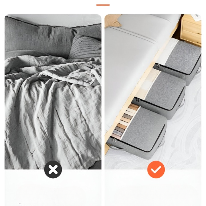 Unterbett-Aufbewahrungsbox - Stoff mit Sichtfenster