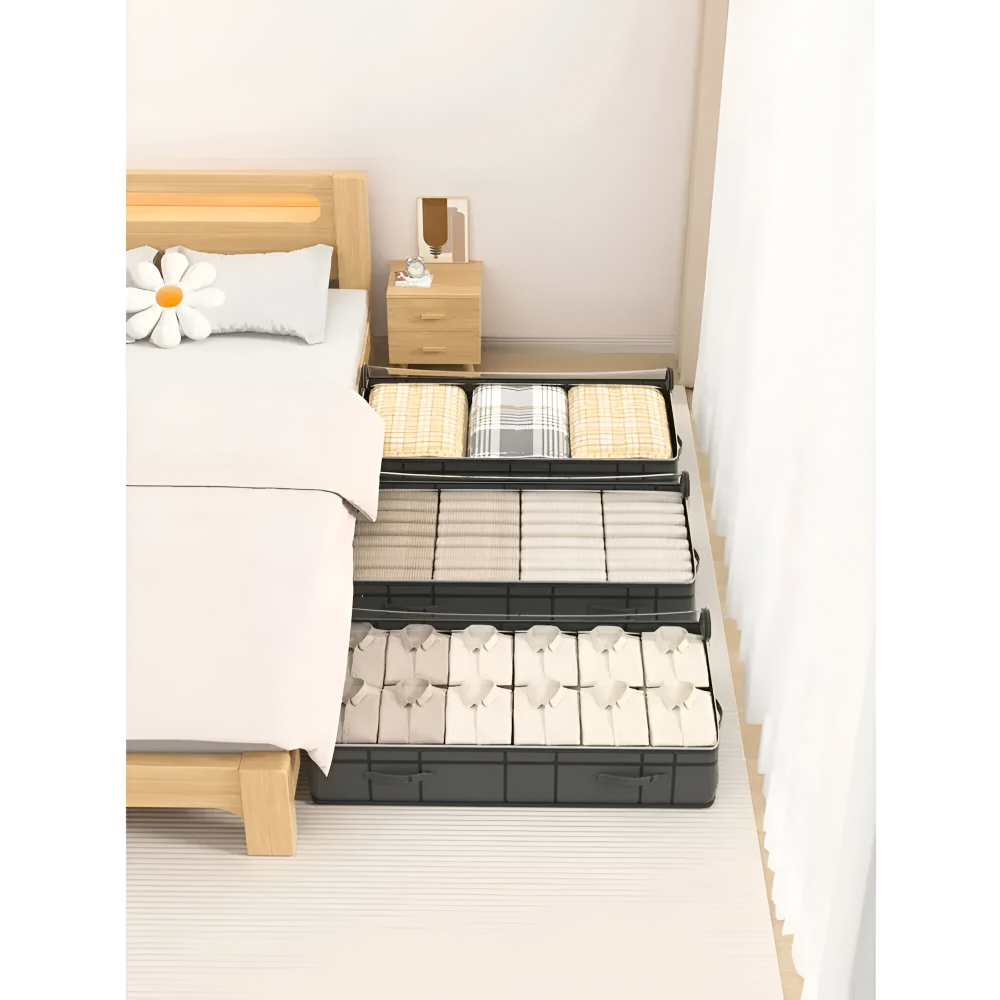 Unterbett-Aufbewahrungsbox - Transparentdeckel 100x50x18 cm