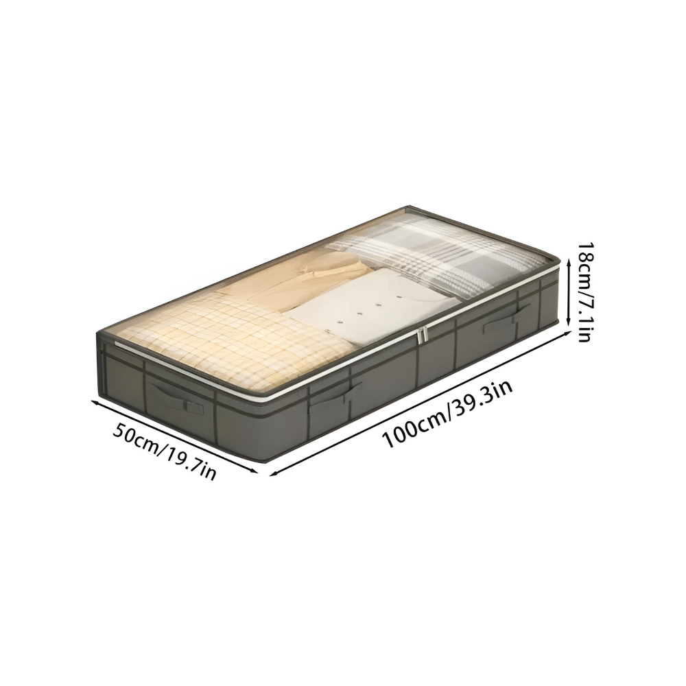 Unterbett-Aufbewahrungsbox - Transparentdeckel 100x50x18 cm