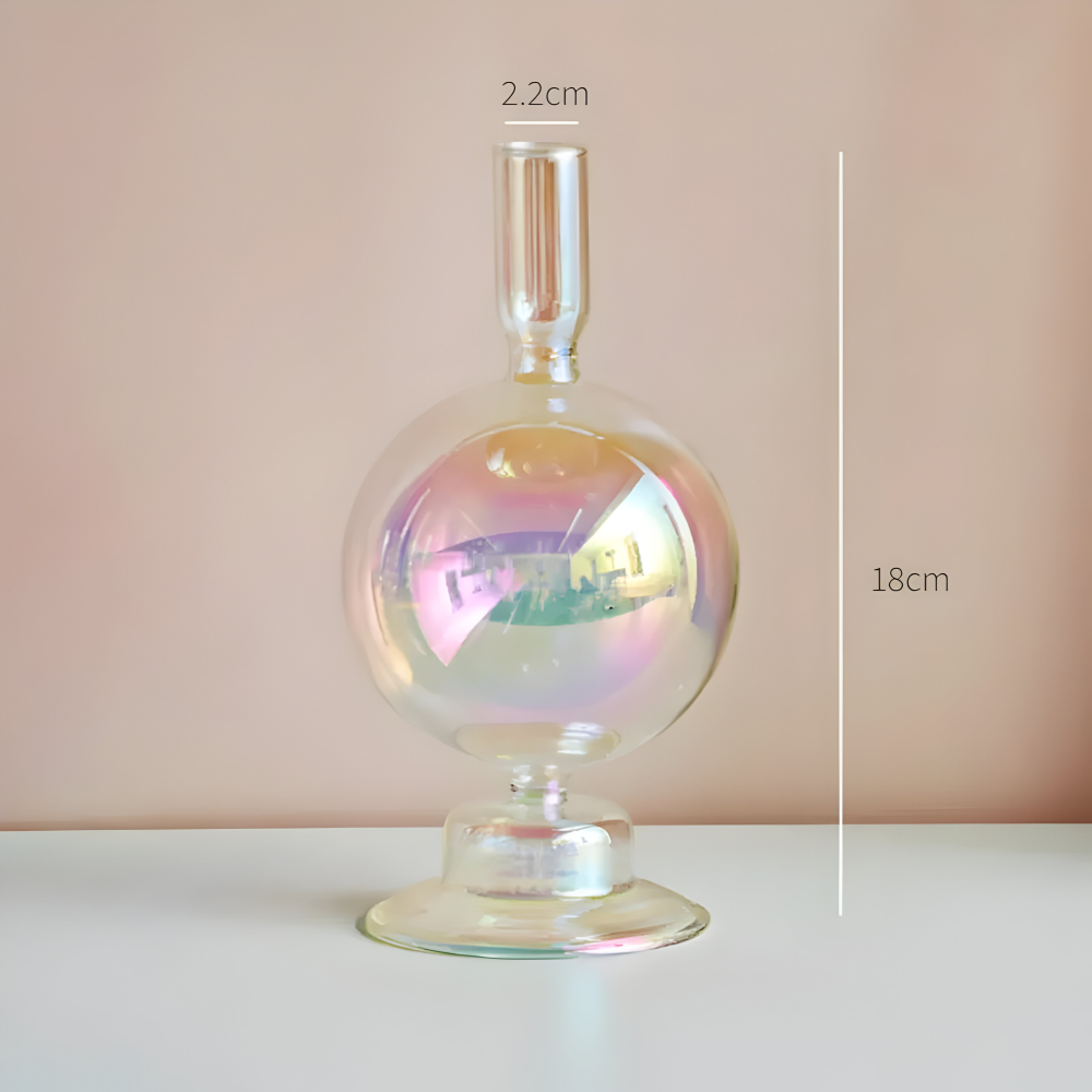 Kunstglas - Kerzenhalter regenbogenfarben