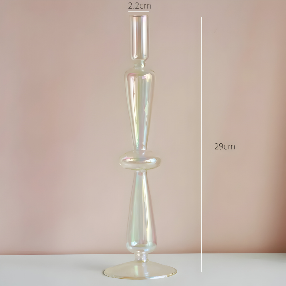 Kunstglas - Kerzenhalter regenbogenfarben