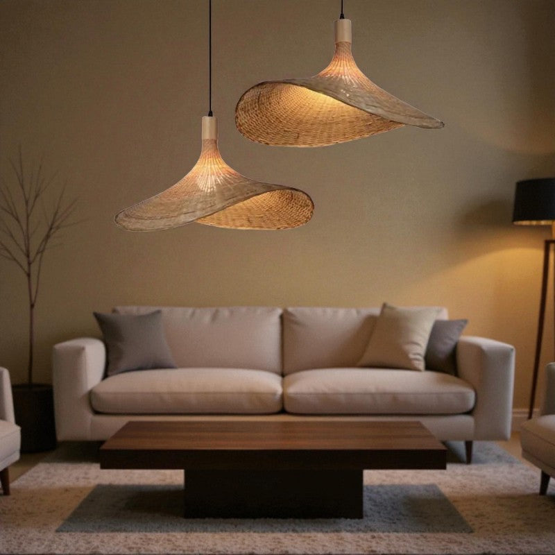 Bambus-Korb-Hängeleuchte für gemütliche und stilvolle Beleuchtung