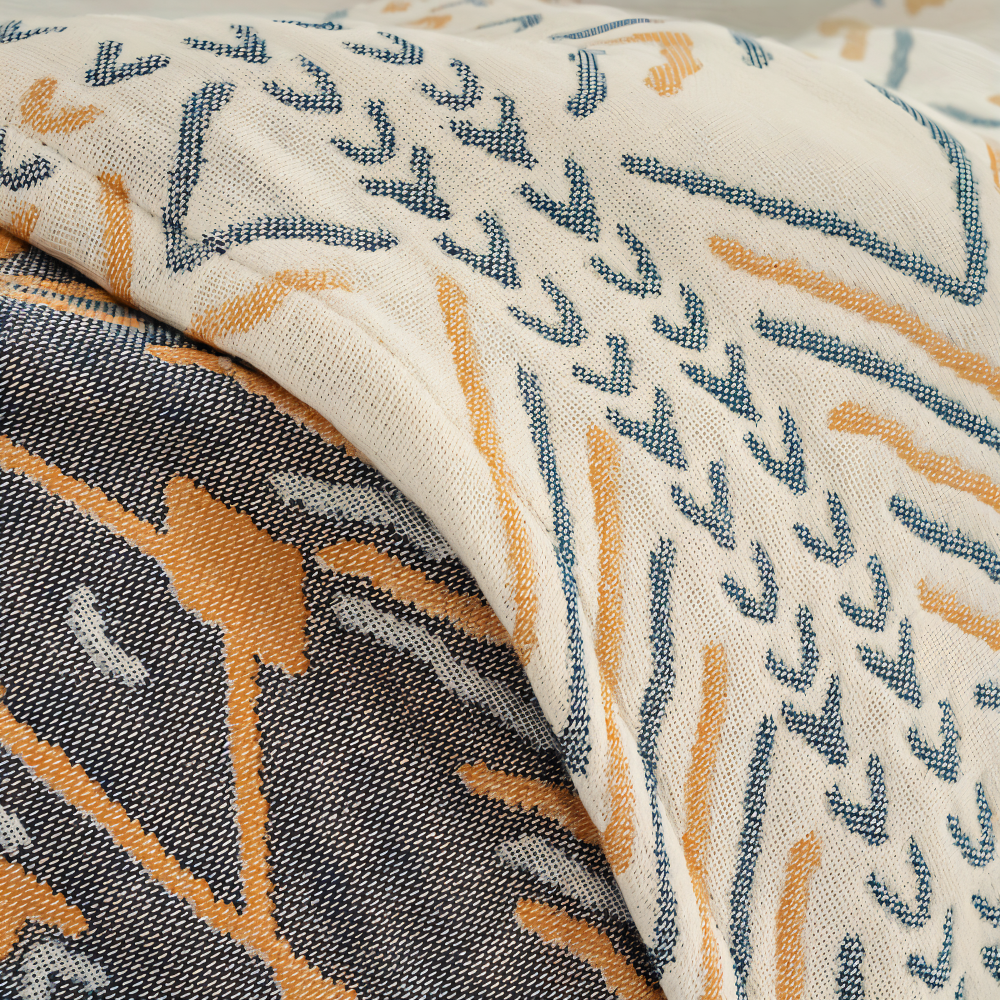 VividPure - Plaid - Wendbarer Sofa-Überwurf aus Baumwolle,