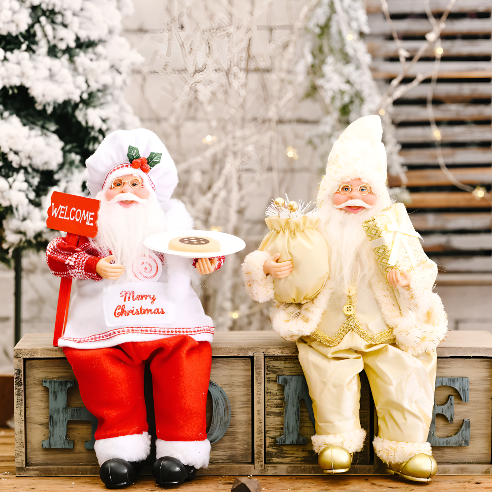 Vivid - Santa - Weihnachtsmann Ornament Harz & Stoff 20x30