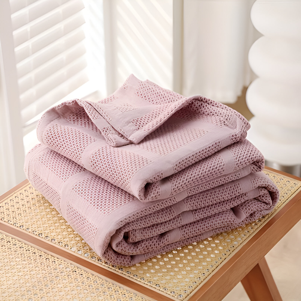 WaffleCloud - Plaid -Wohndecke Baumwollfleece hypoallergen,