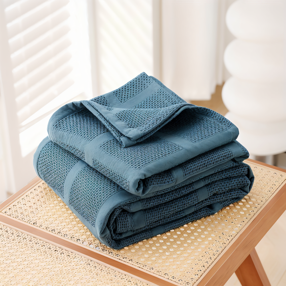 WaffleCloud - Plaid -Wohndecke Baumwollfleece hypoallergen,