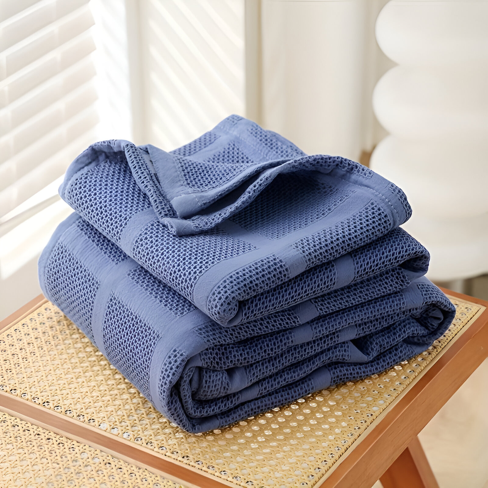 WaffleCloud - Plaid -Wohndecke Baumwollfleece hypoallergen,