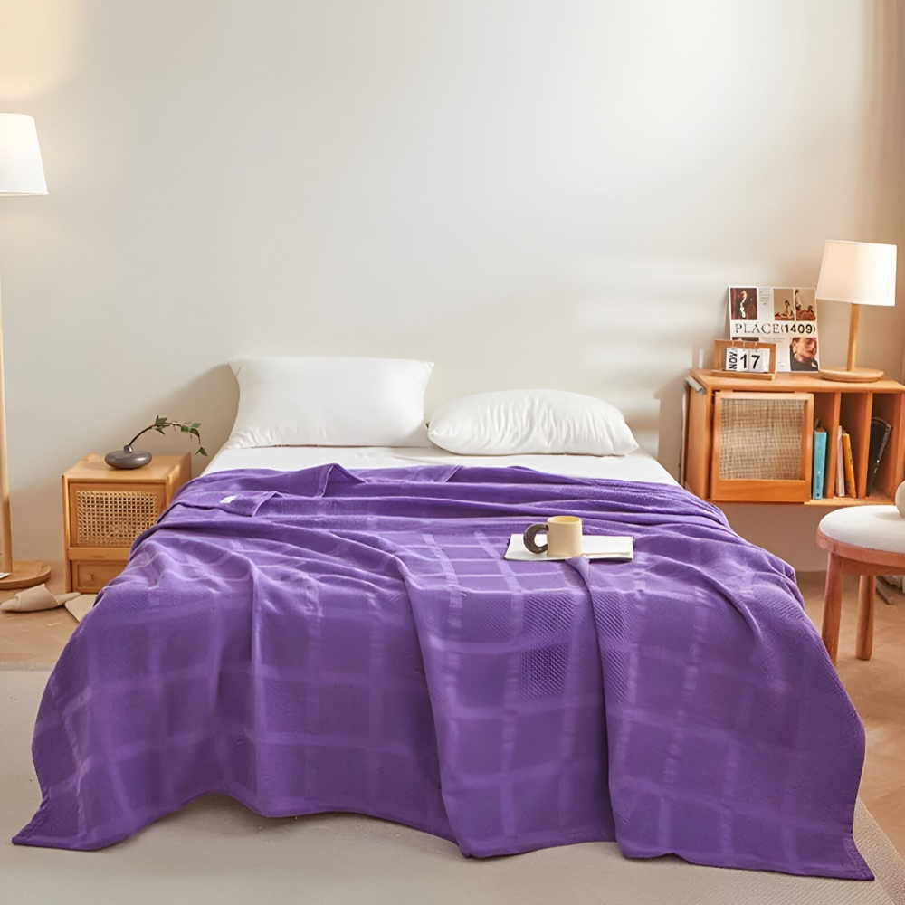 WaffleCloud - Plaid -Wohndecke Baumwollfleece hypoallergen,