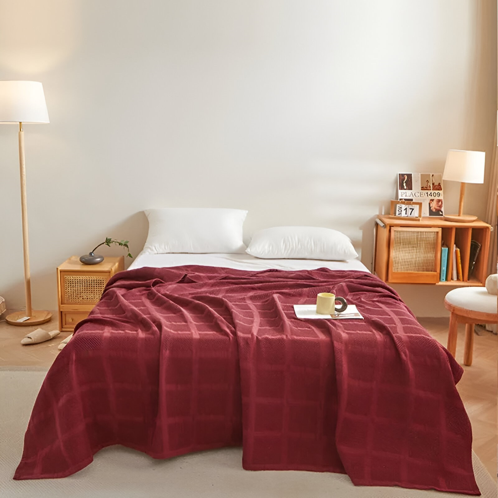 WaffleCloud - Plaid -Wohndecke Baumwollfleece hypoallergen,