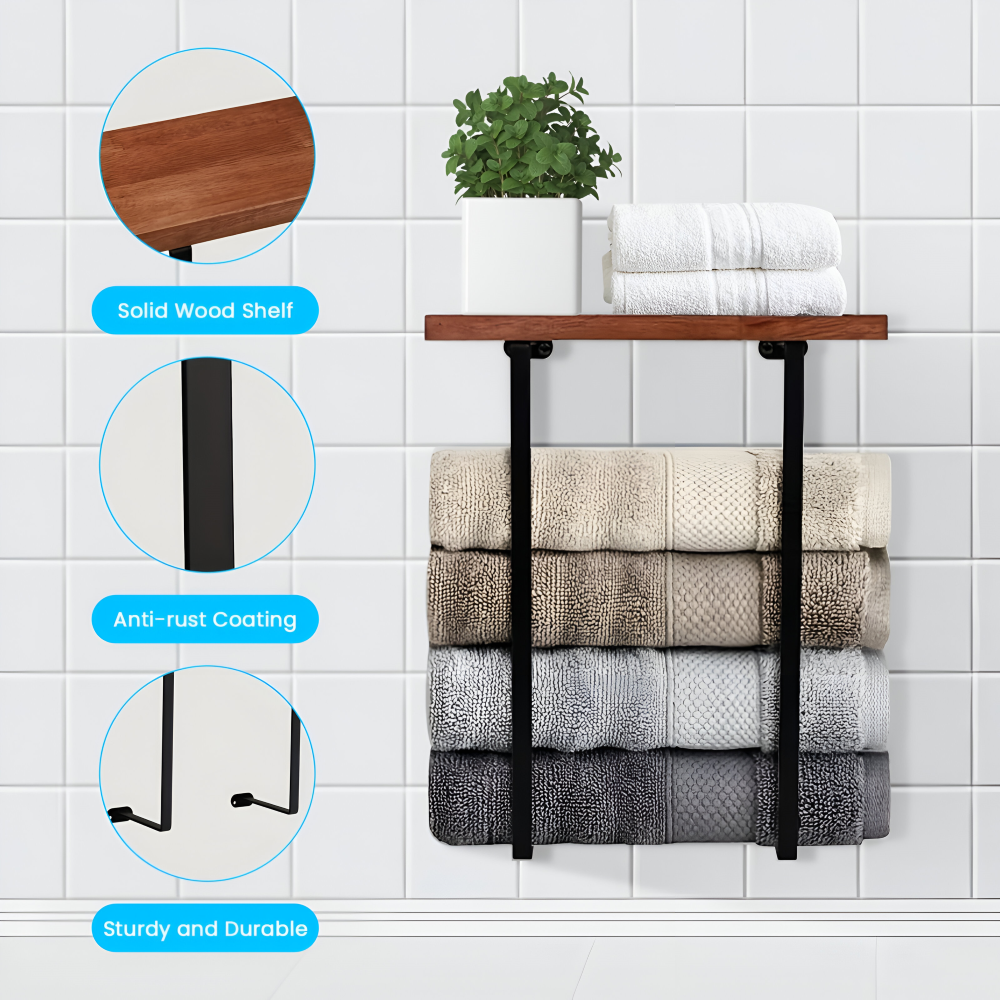 Wandmontierter - DoppeHandtuchhalter Wandmontage doppelte