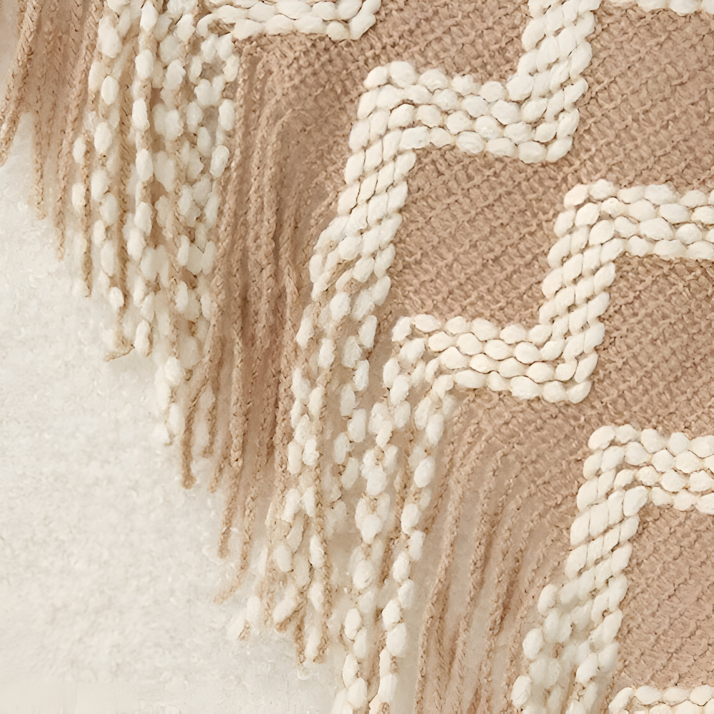 Wavi - Plaid - Kuscheldecke Boho Wellenmuster mit Quasten