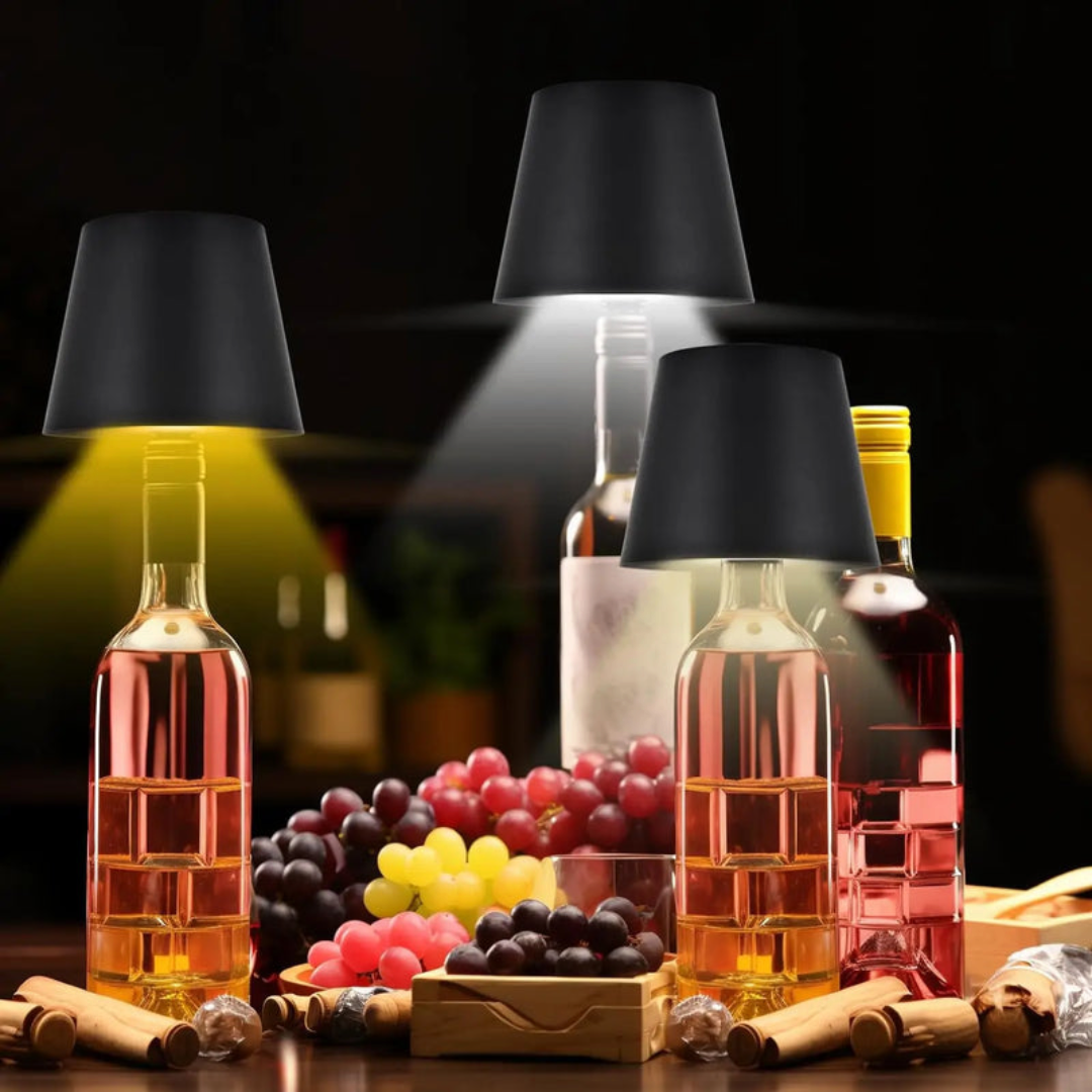 FlaschenLicht - Kabellose Flaschenlampe mit LED-Beleuchtung und Touch-Steuerung