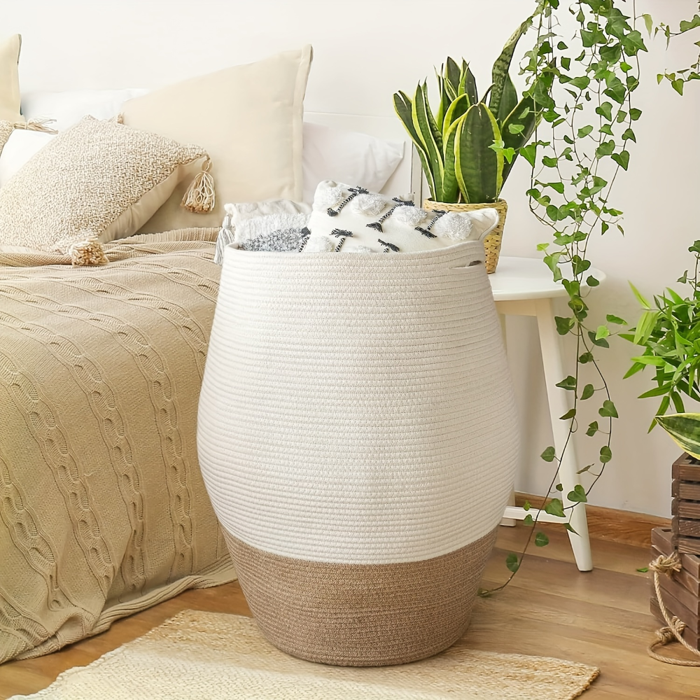 Organa - XL Boho Wäschekorb handgewebt aus Baumwollseil