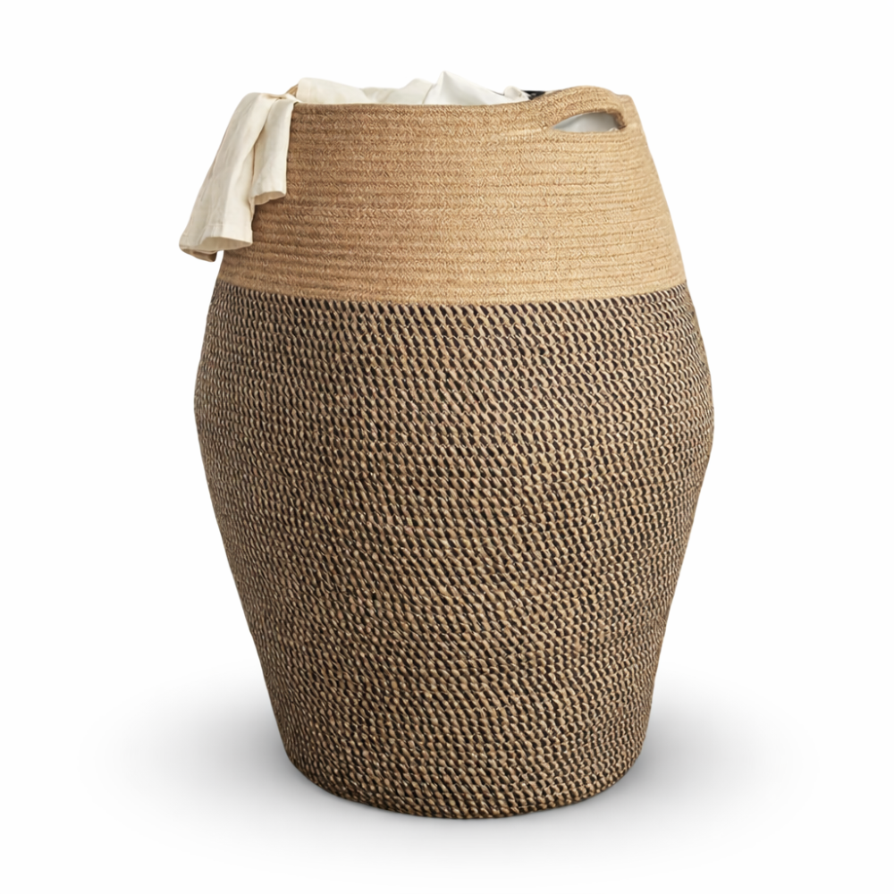 Organa - XL Boho Wäschekorb handgewebt aus Baumwollseil