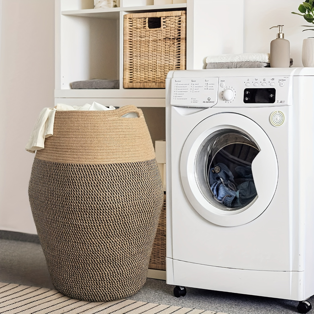 Organa - XL Boho Wäschekorb handgewebt aus Baumwollseil