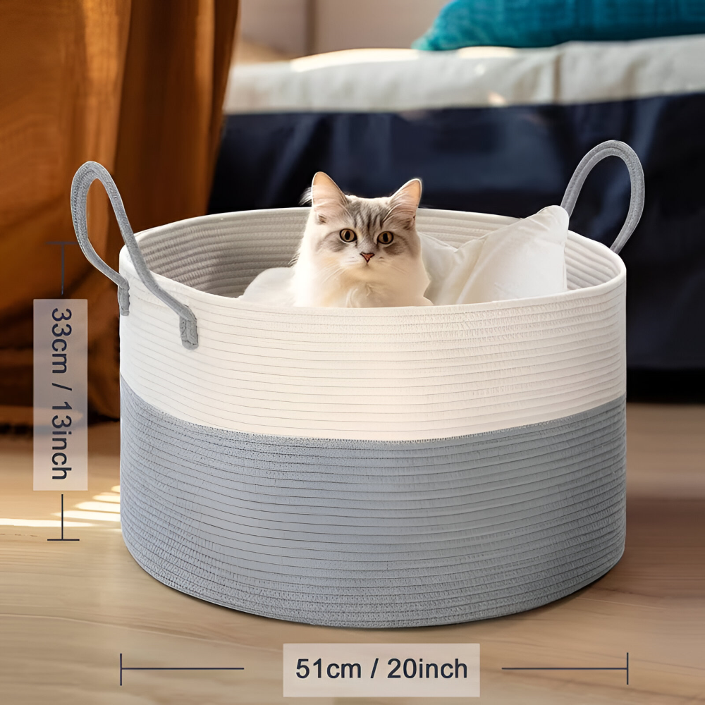 Aufbewahrungskorb - XL 51x34 cm aus geflochtenem Polyester