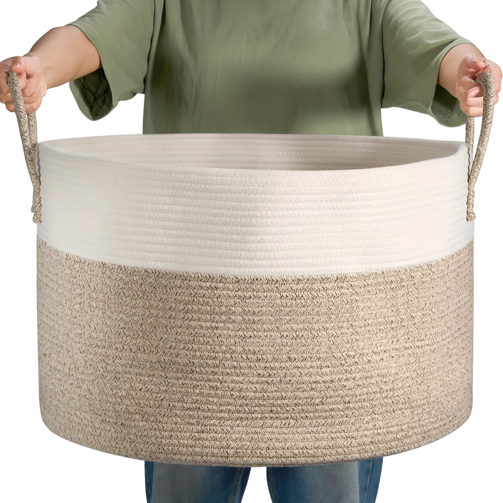 Aufbewahrungskorb - XL 51x34 cm aus geflochtenem Polyester