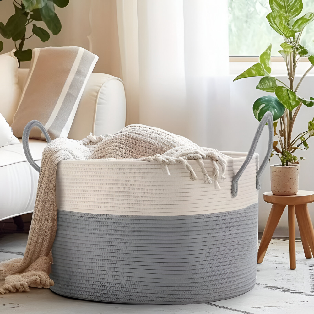 Aufbewahrungskorb - XL 51x34 cm aus geflochtenem Polyester