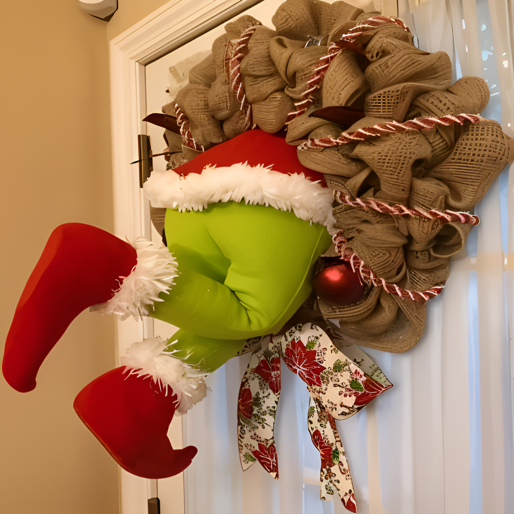 XmasElf Wreath - Skurrile Elf Beinen Girlande Wand Weihnachtsdekoration