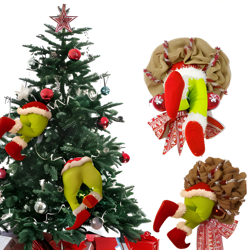 XmasElf Wreath - Skurrile Elf Beinen Girlande Wand Weihnachtsdekoration