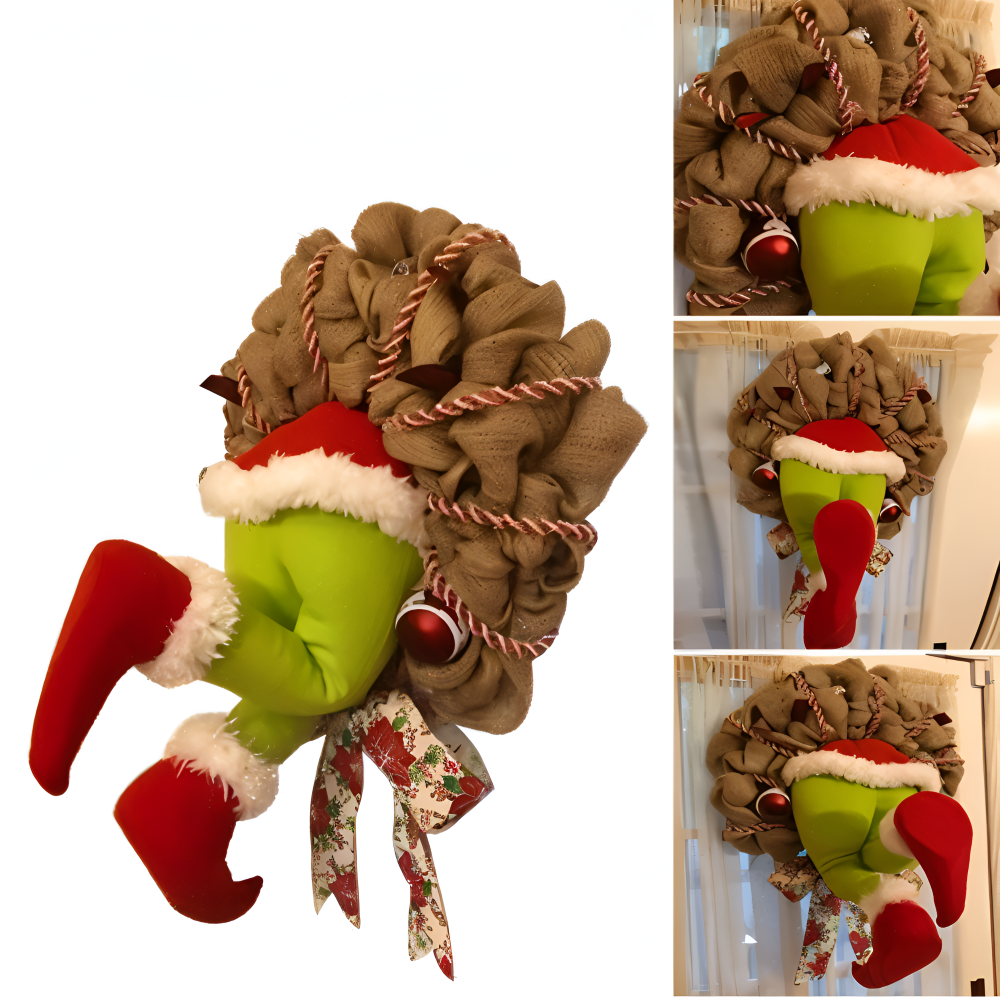 XmasElf Wreath - Skurrile Elf Beinen Girlande Wand Weihnachtsdekoration