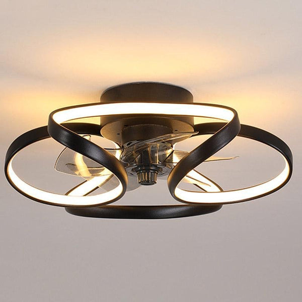Solara - LED-Deckenleuchte in Blumenform mit Ventilator